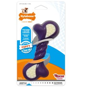 Nylabone Just for Puppies Double Action Bone Puppy Dog Teething Chew Toy Bacon, 1ea/SMall/Regular Up To 25 Ibs. 1 ct