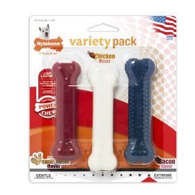 Nylabone Power Chew Variety Triple Pack Chicken, Bacon Peanut Butter, 1ea/SMall/Regular Up To 25 Ibs. 3 ct
