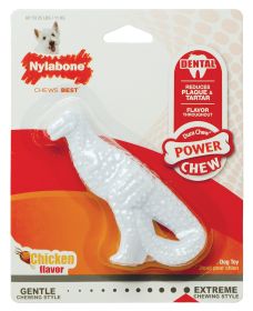 Nylabone Power Chew Dental Dinosaur Dog Toy Chicken, White, 1ea/SMall/Regular Up To 25 Ibs. 1 ct
