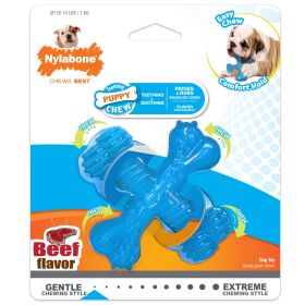 Nylabone Puppy Chew Comfort Hold X Bone Dog Toy Beef, 1ea/XS/Petite Up To 15 Lbs. 1 ct