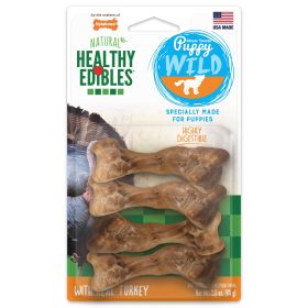 Nylabone Healthy Edibles WILD AllNatural Long Lasting Puppy Chew Treats Turkey, 1ea/SMall/Regular Up To 25 Ibs. 4 ct