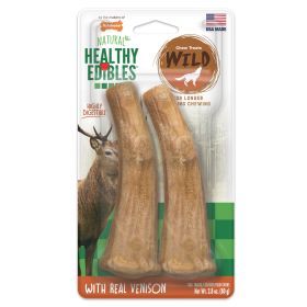 Nylabone Healthy Edibles WILD AllNatural Long Lasting Antler Chew Treats Venison, 1ea/Large/Giant Up To 50 Lbs. 2 ct