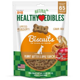 Nylabone Healthy Edibles Biscuits Grain Free Dog Treats Peanut Butter & Apple