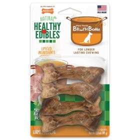 Nylabone Healthy Edibles Broth Bone AllNatural Long Lasting Chew Treats Ham, 1ea/SMall/Regular Up To 25 Ibs. 4 ct