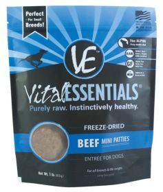 Vital Essentials Dog Freeze Dried Beef Mini Patty