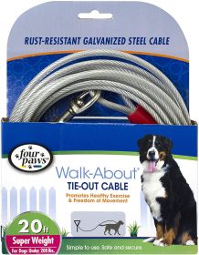 Four Paws Dog Super Tie Out Cable Silver,