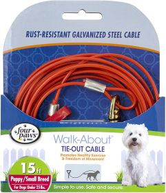 Four Paws Puppy Dog Tie Out Cable Red
