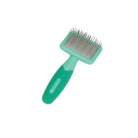 Lil Pals Slicker Dog Brush with Coated Tips Blue, Green