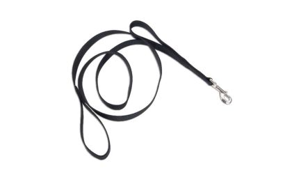 Loops 2 Double Handle Nylon Dog Leash Black,