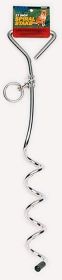 Titan Dog Tie Out Stakes for Loose Soil Spiral Silver