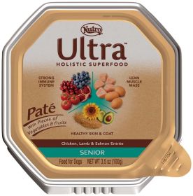 Nutro Products Ultra Grain Free PatÃ© Senior Wet Dog Food Trio of Proteins from Chicken, Lamb & Whitefish PatÃ© w/Superfoods 3.5oz 24pk