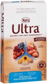 Nutro Products Ultra Weight Management High Protein Adult Dry Dog Food Trio of Proteins from Chicken, Lamb, and Salmon