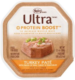 Nutro Products Ultra Grain Free PatÃ© w/Toppers Adult Wet Dog Food Turkey EntrÃ©e 3.5oz. (Case of 24)