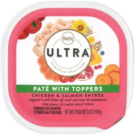 Nutro Products Ultra Grain Free PatÃ© w/Toppers Adult Wet Dog Food Chicken w/Tomatoes & Carrots 3.5oz 24pk