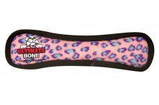 Tuffy Ultimate Bone Durable Dog Toy Pink Leopard, 1ea/13 in