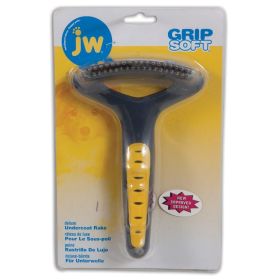 JW Pet Double Row Undercoat Rake Regular Teeth Grey, Yellow
