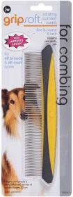 JW Pet Rotating Comfort Comb Fine & Coarse Grey/Yellow