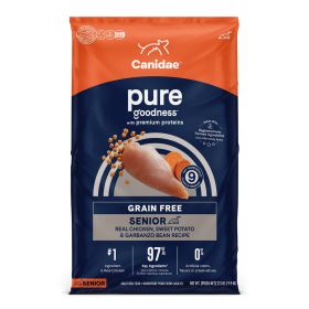 CANIDAE PURE Farm To Bowl GrainFree LID Dry Senior Dog Food Chicken, Sweet Potato  Garbanzo Bean,