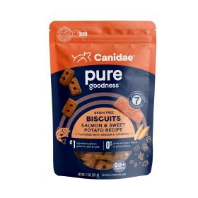 CANIDAE PURE Goodness GrainFree Biscuit Dog Treats Salmon  Sweet Potato,