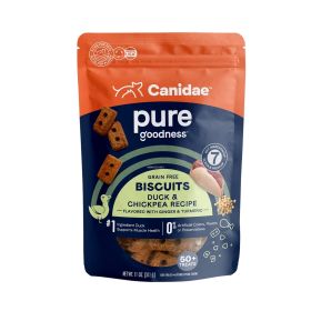 CANIDAE PURE Goodness GrainFree Biscuit Dog Treats Duck  Chickpeas,