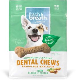 TropiClean Fresh Breath Advanced Cleaning Dental Chews for Dogs Peanut Butter
