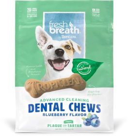 TropiClean Fresh Breath Advanced Cleaning Dental Chews for Dogs Blueberry