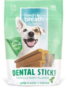 TropiClean Fresh Breath Dental Sticks for Dogs Vanilla Mint