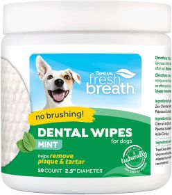TropiClean Fresh Breath Dental Wipes for Dogs