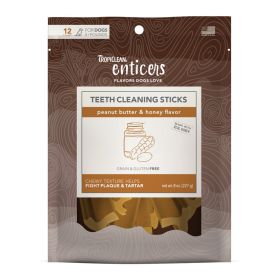 TropiClean Enticers Teeth Cleaning Sticks for Dogs Peanut Butter & Honey
