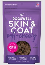 Dogswell Dog Skin And Coat Soft Chew Grain Free Salmon 14oz.