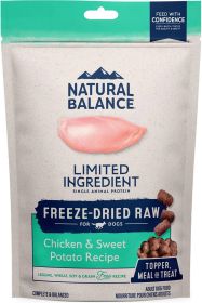 Natural Balance Pet Foods L.I.D. Freeze Dried Raw Dog Food Chicken & Sweet Potato
