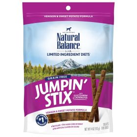 Natural Balance Pet Foods Rewards Jumpin' Stix Soft & Meaty Dog Treats Standard Venison