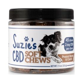 Suzie's CBD Soft Chews For Dogs Peanut Butter/Carob 7.5oz.