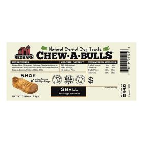 Redbarn Pet Products Chew A Bulls Dental Dog Treat Shoe 75ea/1 pk, SM