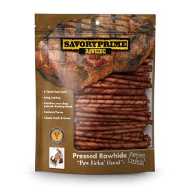 Savory Prime Pressed Rawhide Twist Sticks Beef