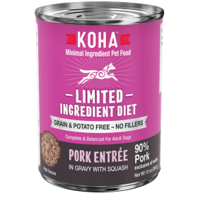 Koha Dog Limited Ingredient Grain Free 90% Pork 13oz. (Case of 12)