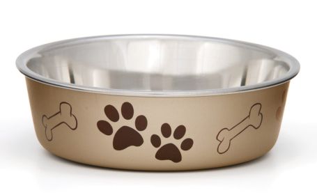 Loving Pets Metallic Dog Bowl Champagne,