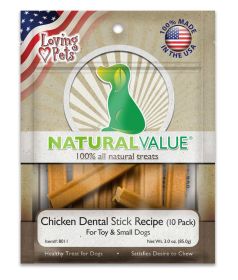 Loving Pets Natural Value Dental Stick Dog Treats Chicken,