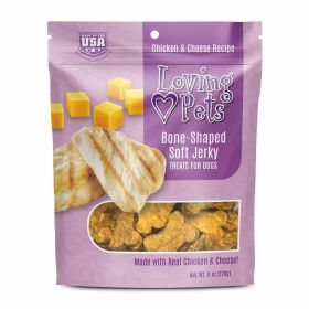 Loving Pets BoneShaped Soft Jerky Dog Treat Chicken  Cheese,