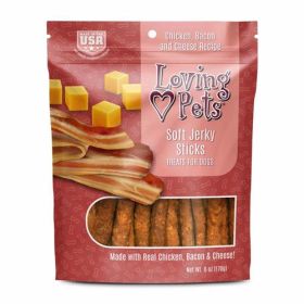 Loving Pets Soft Jerky Sticks Dog Treat Chicken, Bacon  Cheese,