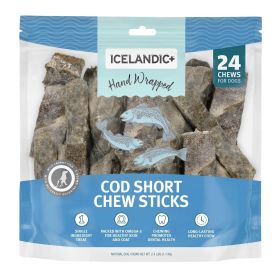 Icelandic Dog Cod Skin Chew Stick 5 Inch 24 Pack
