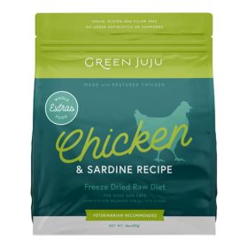 Green Juju Dog Freeze Dried Grain Free Extras Chicken + Sardine Food