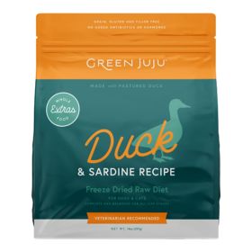 Green Juju Dog Freeze Dried Grain Free Extras Duck + Sardine Food