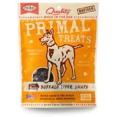 Primal Buffalo Liver Snaps Dry Roasted Dog Treats, 4.25