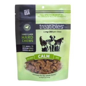 Treatibles Hemp Wellness Hard Chews Calm Turkey Small/Medium