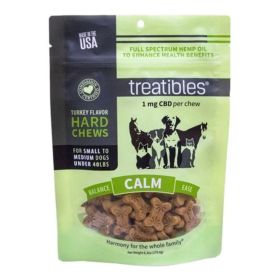 Treatibles Hemp Wellness Hard Chews Calm Turkey  Small/Medium