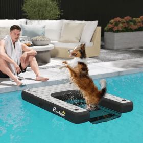 Inflatable Dog Boat Ramp Up To 286 Lbs, For Boat, Dock, Lake, Non-Slip, Safe & Easy