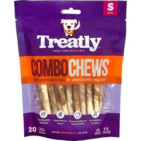 Treatly Beefhide Combo Chews Twist Sticks with Meat with Beef Small