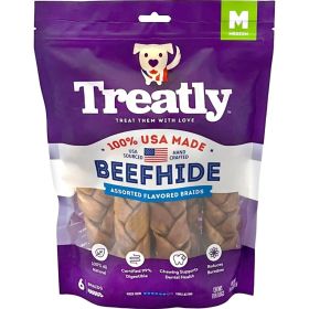 Treatly 100% USA Beefhide Braids Chicken/Beef  7in.