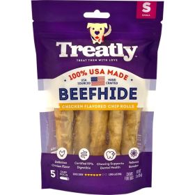 Treatly 100% USAbeefhide Chip Rolls Chicken 5in.